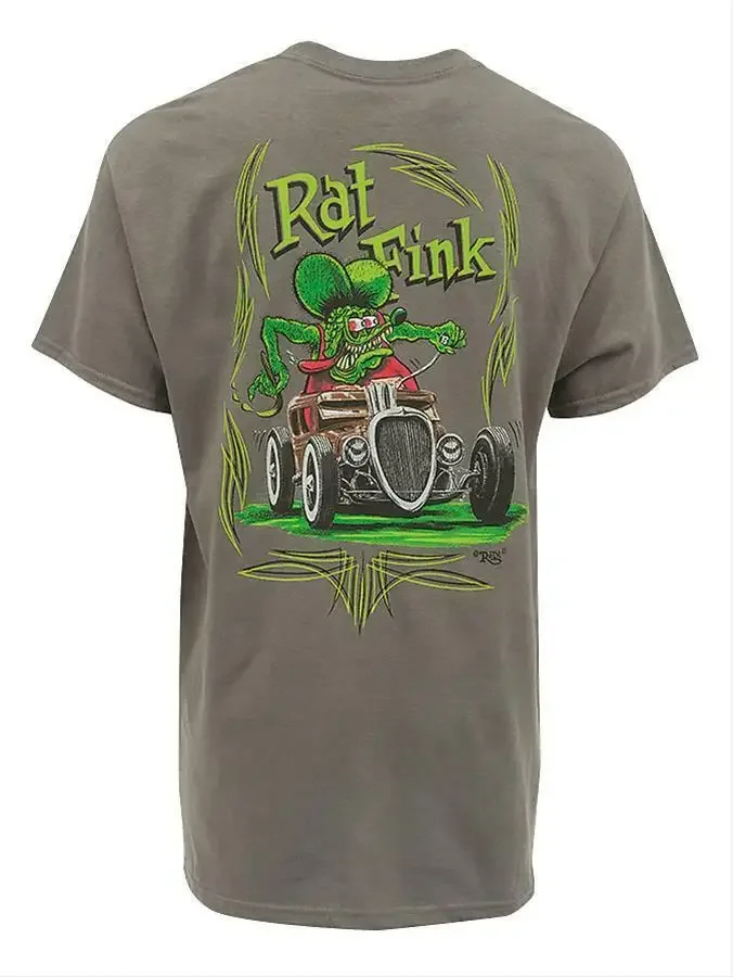 RAT FINK ED ROTH GRAY RETRO AUTHENTIC T SHIRT DRAG RACING HOT ROD CLASSIC