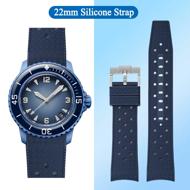 22mm Silicone Watch Strap for Blancpain X Swatch Watchband Diving Sports With Tools Replacement Bracelet Accessories Wristband