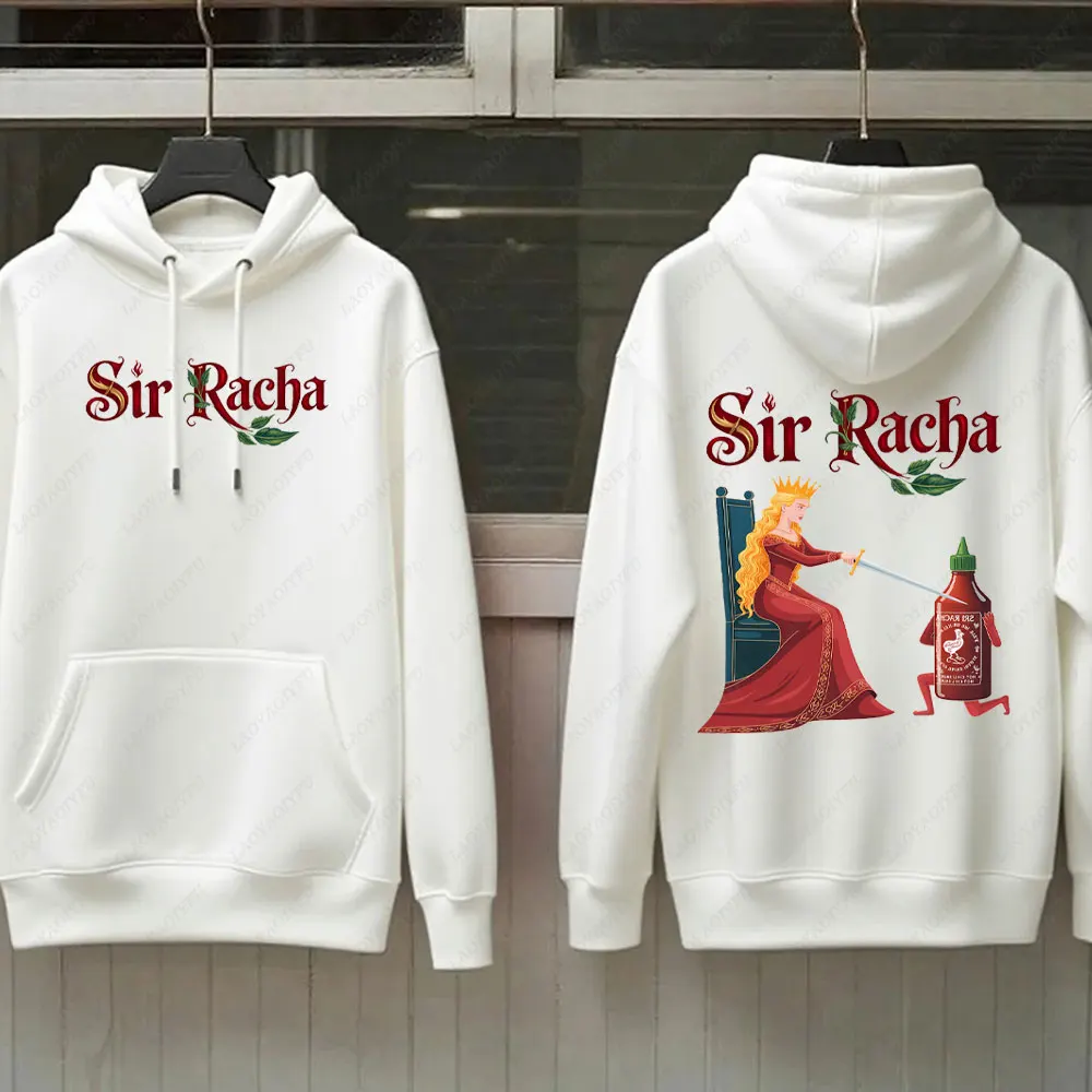 Sir Racha homme femme 2 faces sweats à capuche Sri Racha Art médiéval pull Sriracha Fan Merch rétro médiéval graphique sweat à capuche
