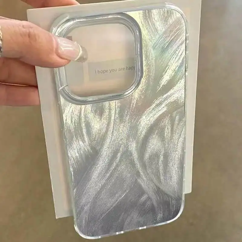 

Luxury Fashion Matte Laser Phone Case For iPhone 16 15 14 13 12 11 Pro Max XS X XR 7 8 14 Plus SE 16E 13 15 16 Pro Bumper Cover