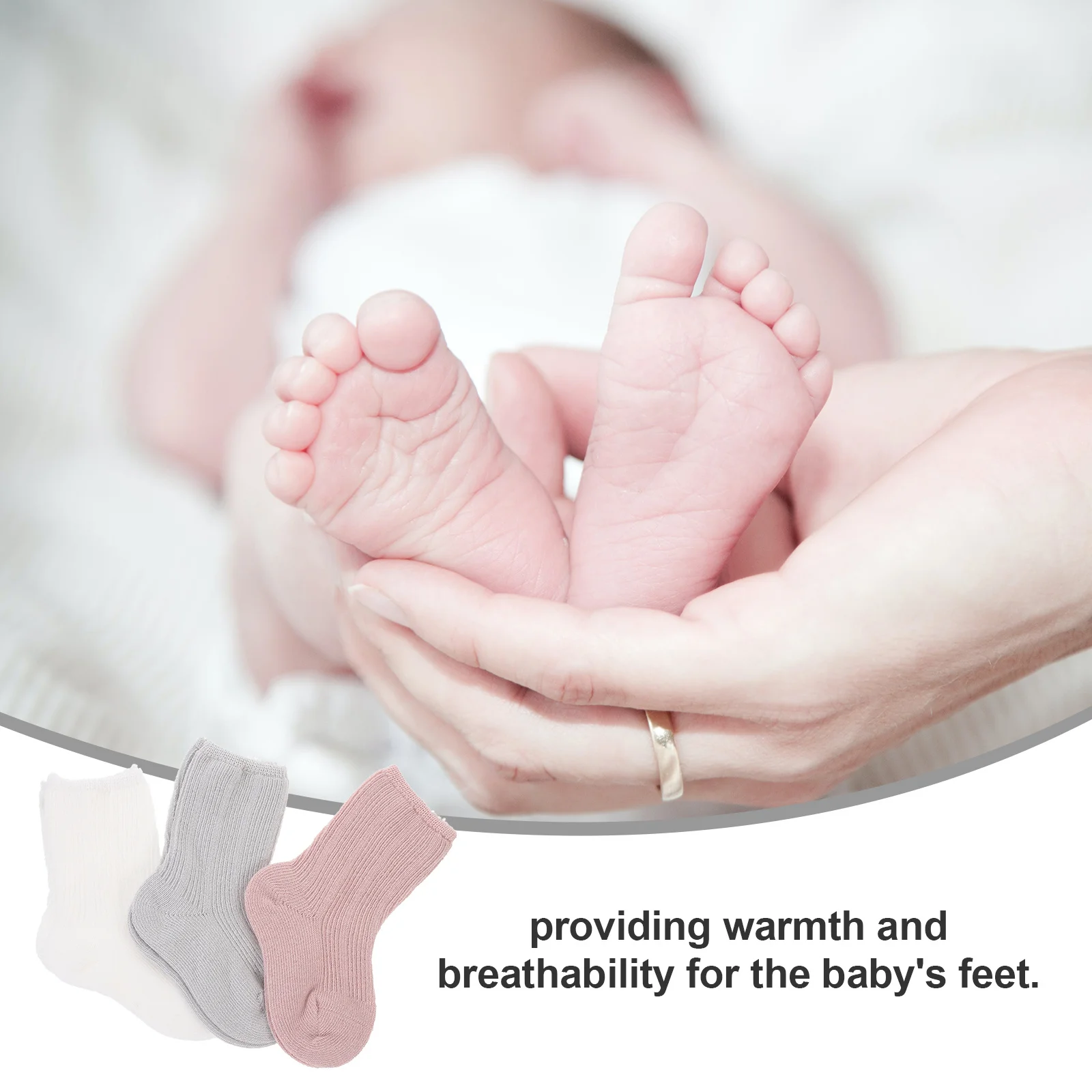 

3Pairs Baby Socks Mid Tube Soft Warm Comfortable Fit Non Slip Protect Skin Spring Autumn Toddler Newborn Winter Socks