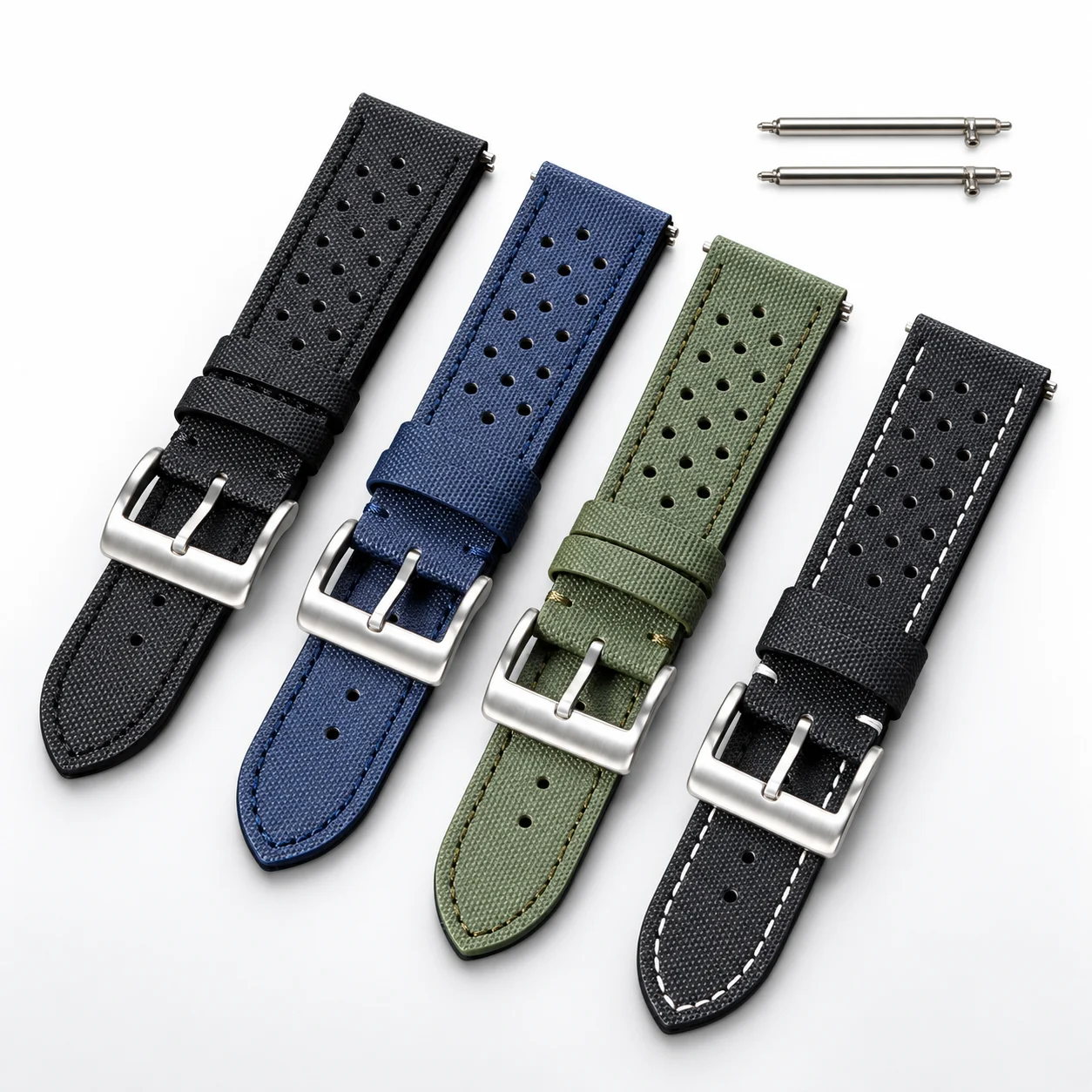 18mm 20mm 22mm Rally Racing Watch Strap Premium Sailcloth Watch Strap Quick Release Perforated Breathable Men's Sport Watchbands