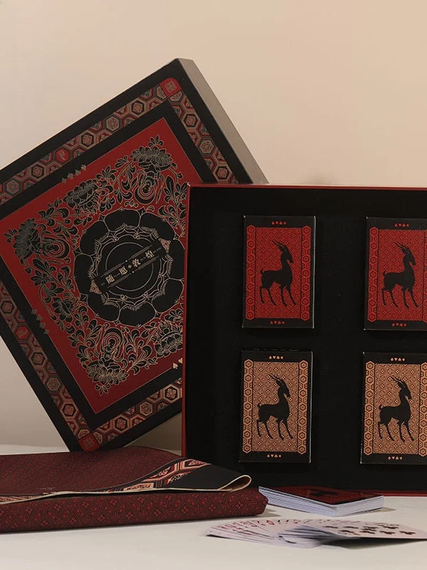 dunhuang-creative-cultural-poker-card-game-set-with-tablecloth-tabletop-game-gift-box-artistic-paper-playing-cards-for-4-players