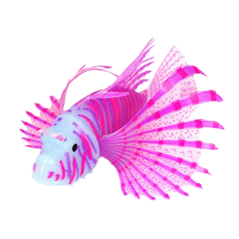 Silicas Home Aquariums Lionfish Bright Fish Tanks Decorations Aquariums Glowing Lionfish Ornaments Landscape Ornaments