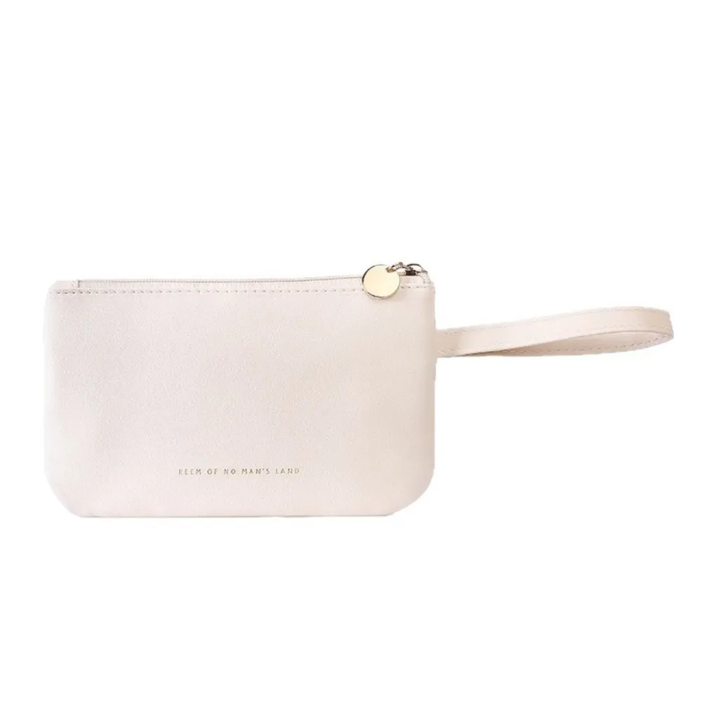 Portable Zipper Card Holder Wallet Ultra-thin PU Leather Storage Bag Solid Color Multi-purpose Long Wallet Women
