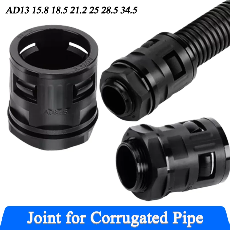 

Nylon Plastic Corrugated Tube Connectors Pipe Joint AD13 15.8 18.5 21.2 25 28.5 34.5 End Fittings Plastic Conduit Gland