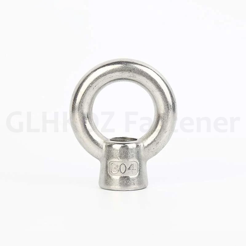 M6-M24 304 Stainless Steel Marine Lifting Eye Nut Ring Loop Hole Thread Nut Extended Thread Lifting Ring Nut High Foot Eye Nut