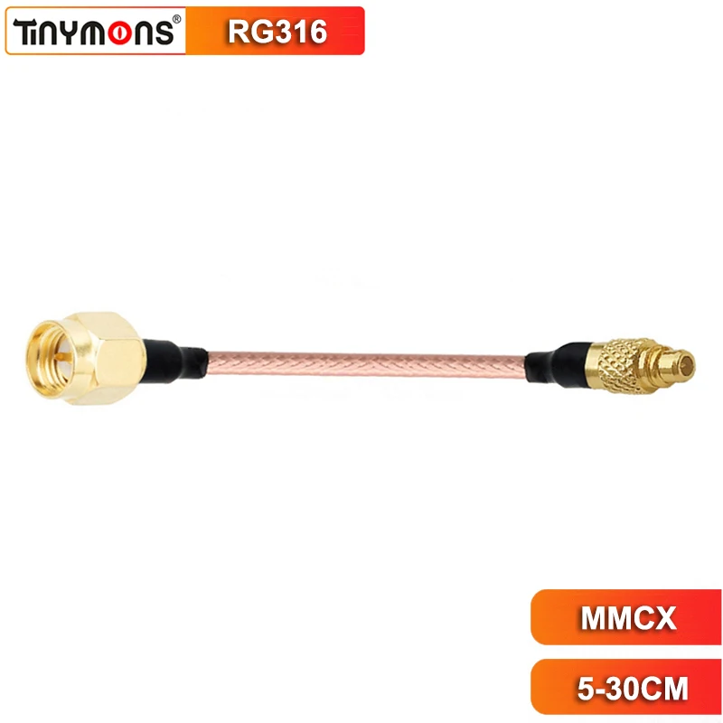 RF Coax SMA Male Plug to MMCX Male 90 Degree Right Angle Adapter Cable RG316 Coaxial Jumper for CB Radio FPV Drone