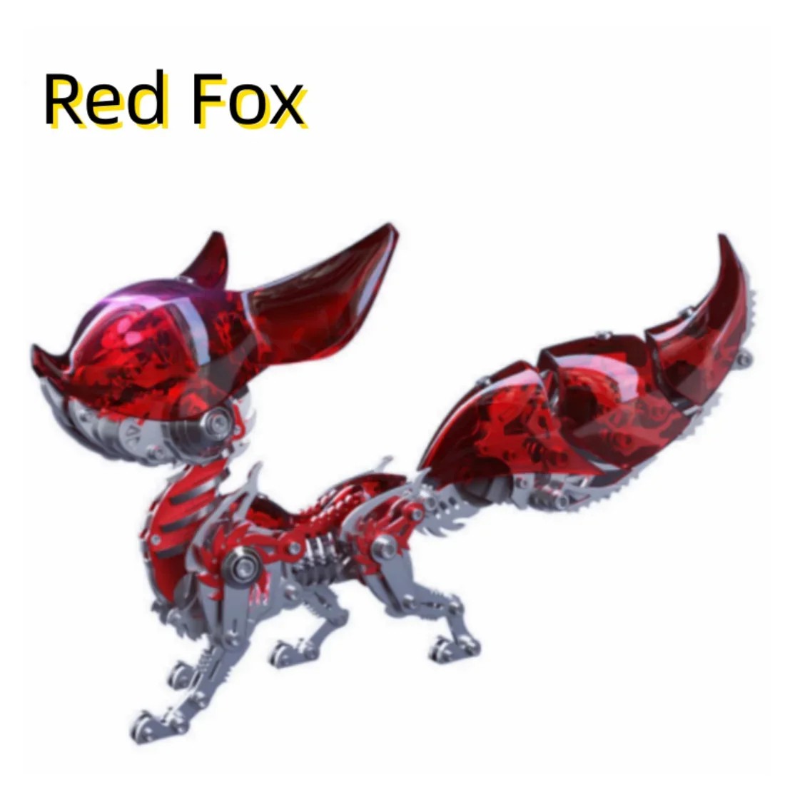 3D Puzzles Red Fox Metal Model Kits Steampunk Mechanical Assembly Toys for Kids Adults Collection Gifts