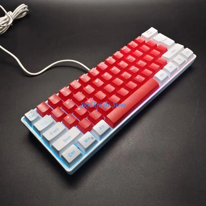 

E65E V700WR 61 Keys Gaming Keypad Desktop Computer Keyboards with RGB light