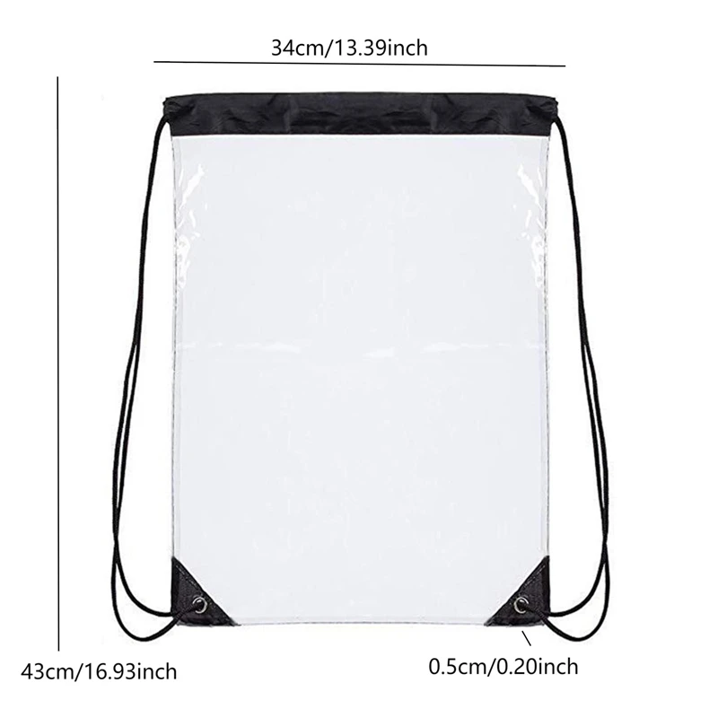 New Transparent Drawstring Backpack Fruit storage Tote Gym Bag Sport Pack  Unisex Large Capacity Lightweight Beach Backpack