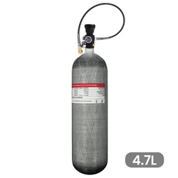 TUXING 4500Psi 4.7L Carbon Fiber Cylinder with Fill Station Regulating Valve 300Bar High Pressure HPA Air Tank for Scuba Diving