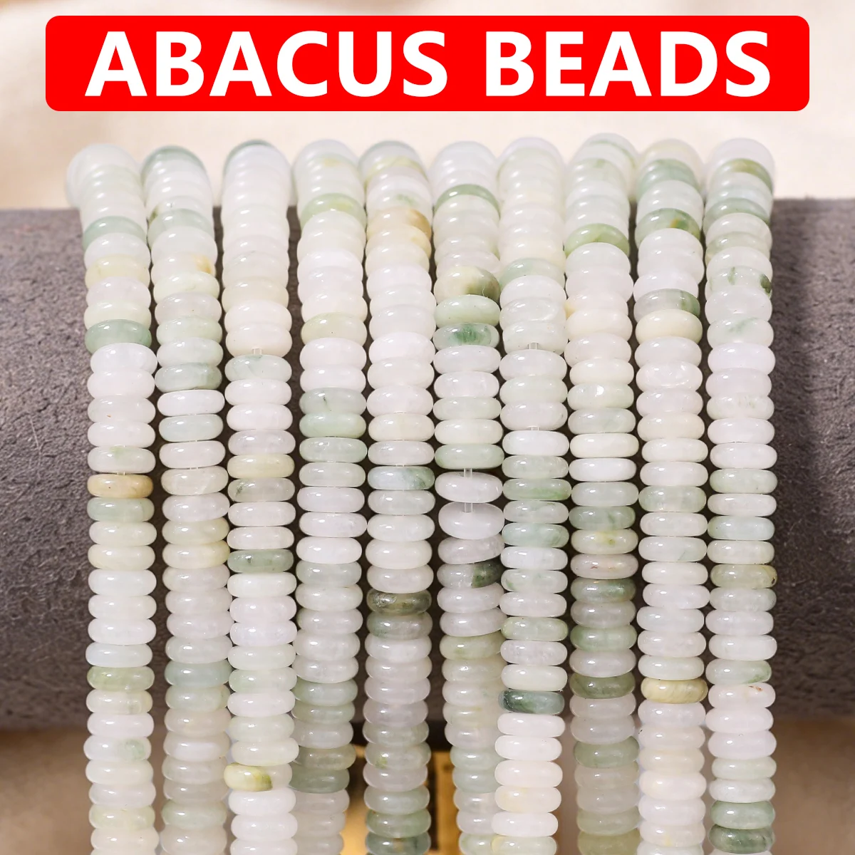2x6mm Natural Stone Abacus White Jade Color Handmade DIY Jewelry Making Bead Loose Beads Bracelet Necklace Decorativ Accessories
