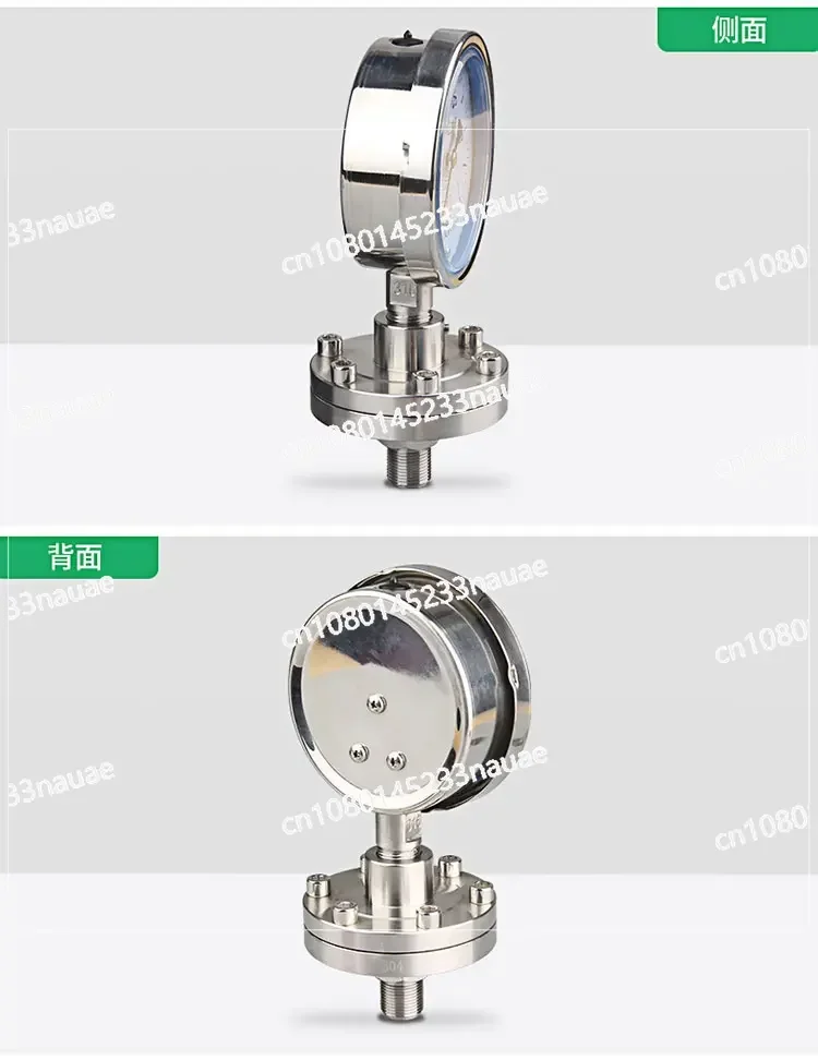 Diaphragm Pressure Gauge Stainless Steel Shockproof YTP100BF/ML Threaded Connection Corrosion-resistant Tantalum