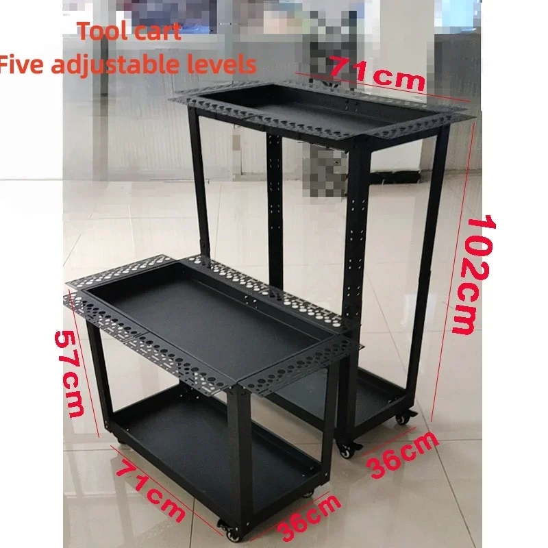 عربة أدوات تخزين إصلاح دنت السيارة قابلة للتعديل في الارتفاع المجهزة بخطافات تتميز بطبقتين من الحركة وعجلات القفل