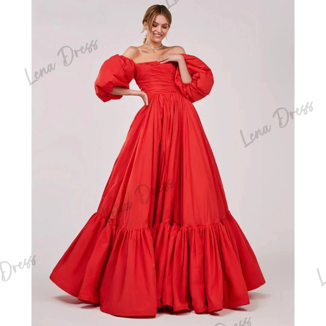 

Lena Puff Sleeves Evening Dresses Woman Elegant Womens Party Dresses for Formal Occasions Red Graduation Dress Es Ball Gowns