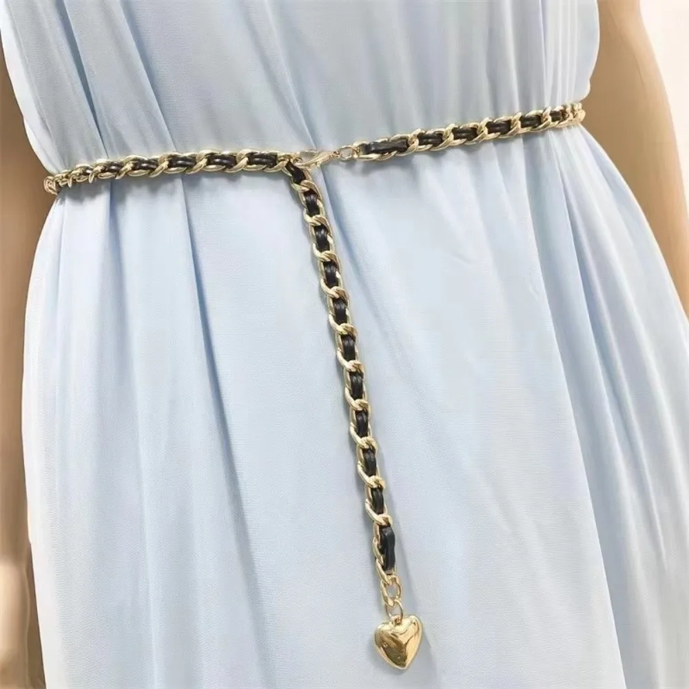 

Long Thin Tassel Waist Chain Belt Metal Ball Heart Strap Girdle Lady Dress Coat Decoration Adjustable Jewelry Accessories