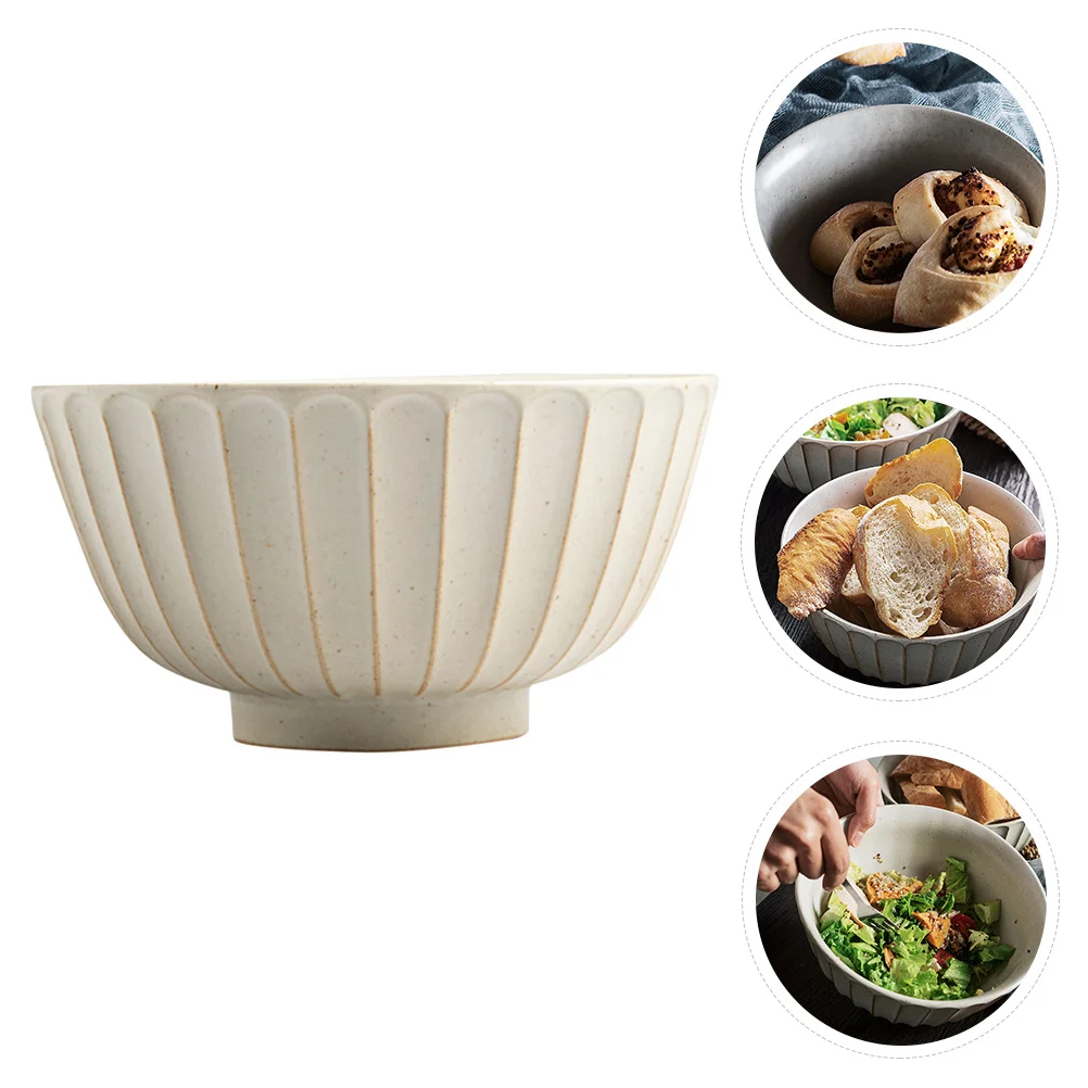 

1Pcs Japanese Style Salad Bowl Premium Material Multifunctional Kitchen Tableware Home Noodle Soup Rice Ceramic