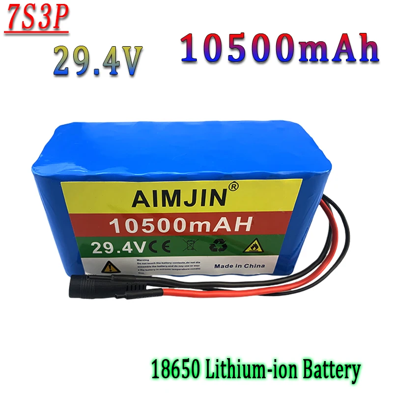 7S3P 29.4V 10500mAh 18650 Battery Lithium Ion Battery For transportation equipment Outdoor Power Supplies etc