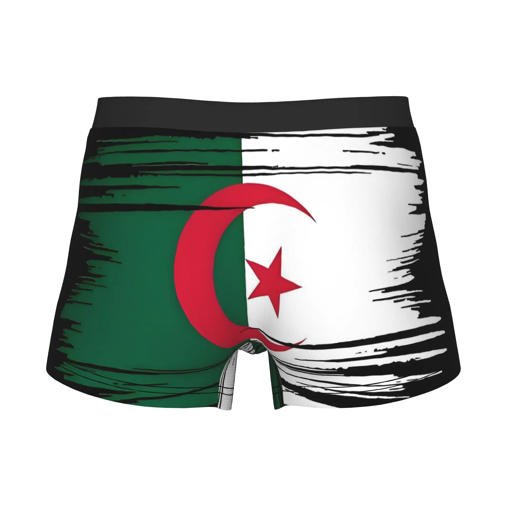 Distressed Algeria Flag  Underwear Men Printed  Boxer Shorts Panties Briefs Breathable Underpants