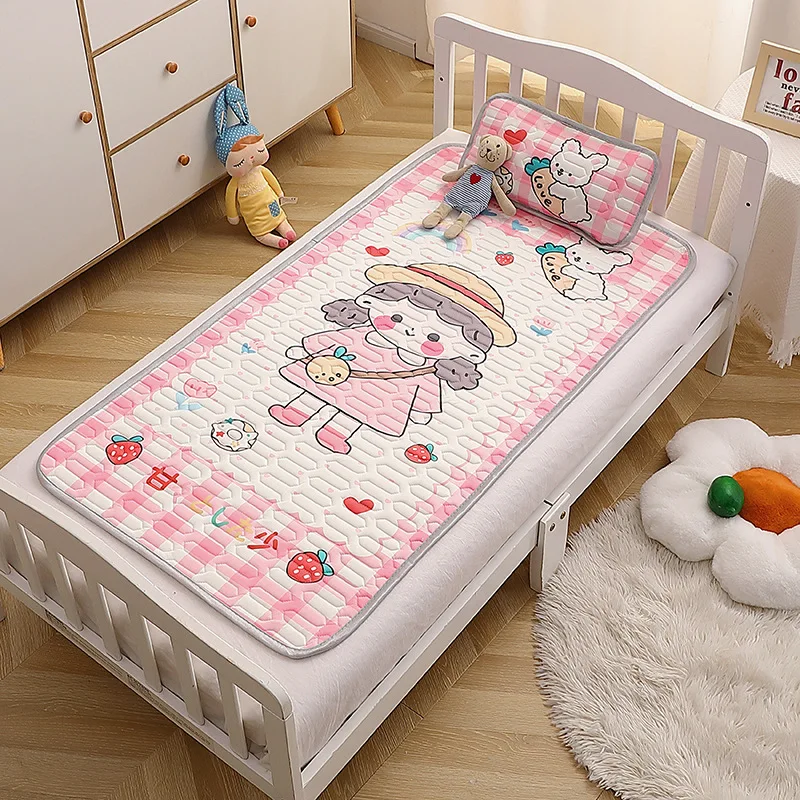 Kleuterschool Baby Latex Mat Kit Cartoon Kinderen Ademende Zomer Koel Dekbed Airconditioning Mat Matras Zacht Kussen