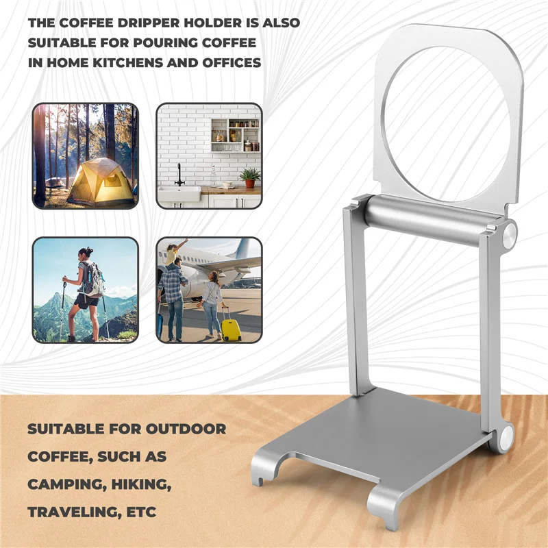 AF93-Foldable Coffee Drip Holder Aluminum Alloy Support Stand Espresso Portable Travel Outdoor Using Tool Coffee Machine Rack