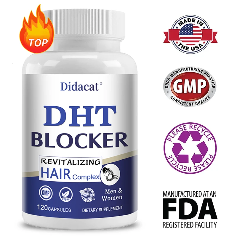 

Saw Palmetto Biotin Capsules DHT Blocker - for Hair, Nails and Skin Health, Hair Growth Supplement Non-GMO