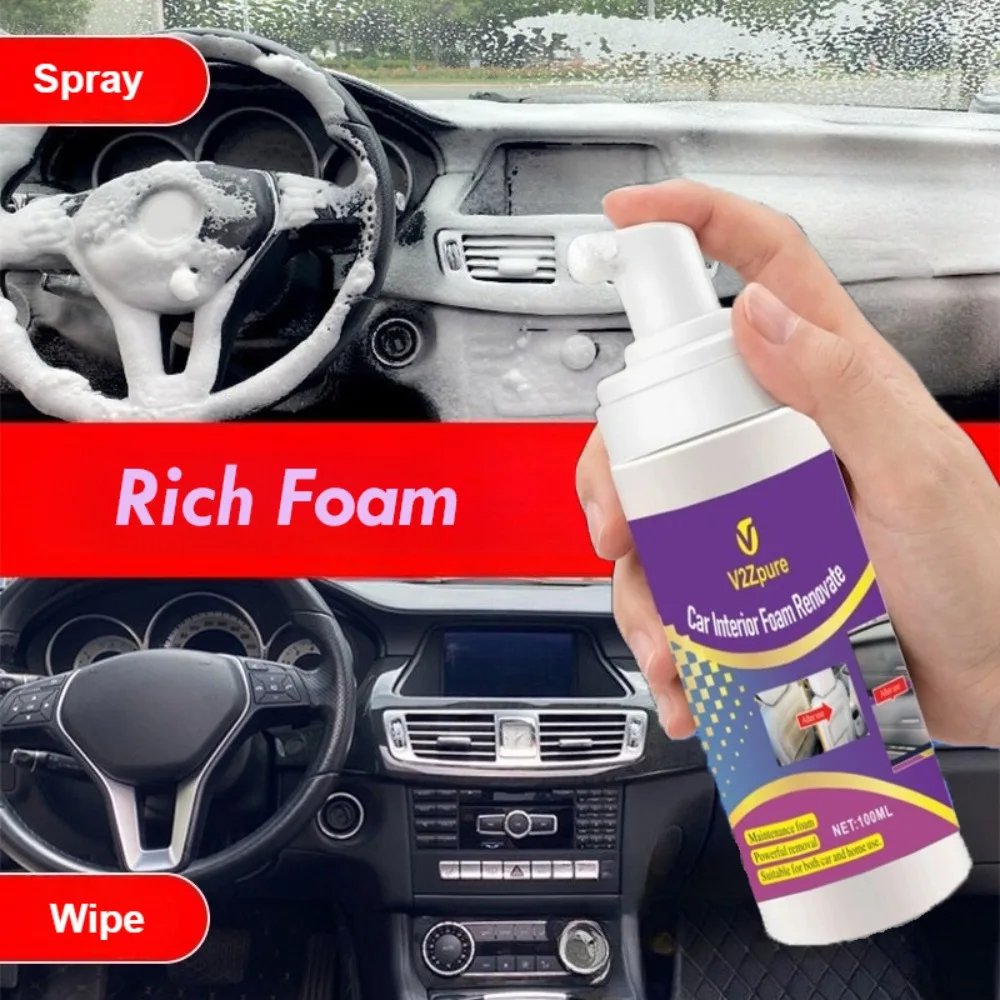 Multifunctional Foam Cleaner Car Interior Stain Removal & Cleaning Leather Seat Dashboard Home Anti-Aging Spray Maintenance Wash