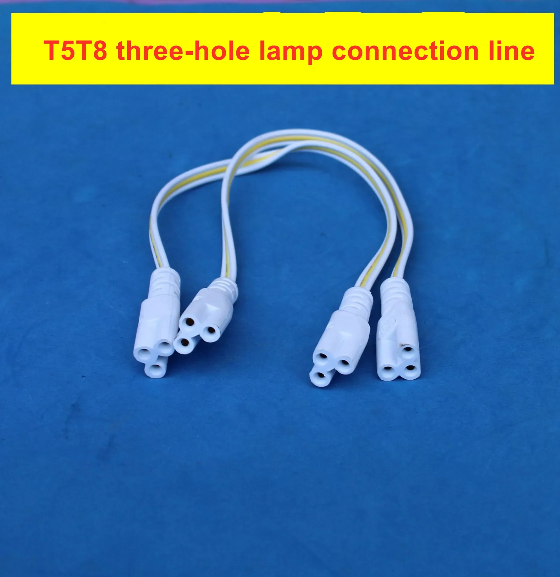 10pcs/lot Led Tube Fixture Connector T4/T5/T8 3holes Double-end Integrated Tube Flexiable Connector Cables Wire for Tube Light - view 3