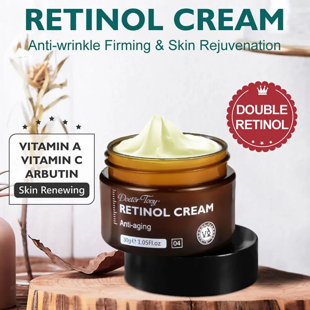 Creme facial anti-envelhecimento Retinol para mulheres, remover rugas, firmador, levantamento, clareamento, clareamento, hidratação, cuidados com a pele facial, 30g