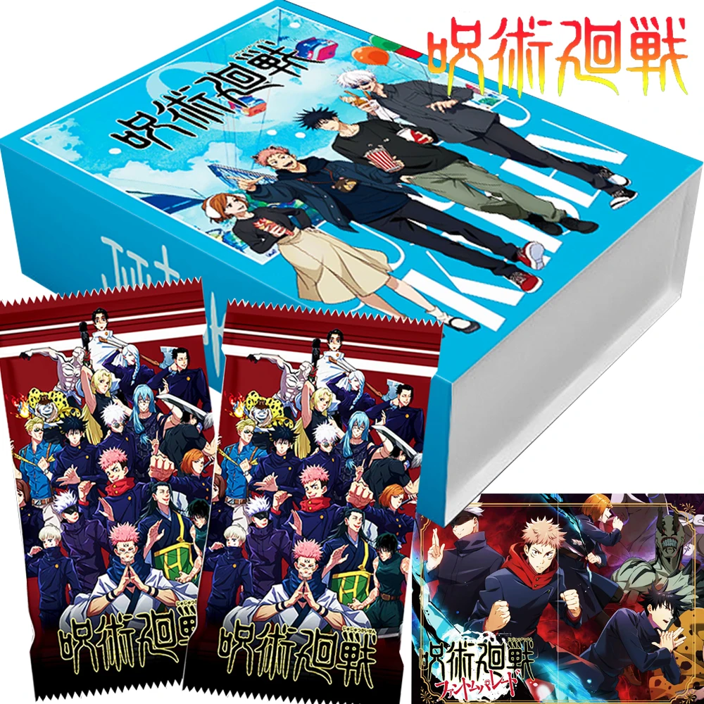 Jujutsu Kaisen Collection Cards for Boys Girls Anime Satoru Gojo Itadori Yuji Male God Crystal Portrait Cards Table Toys Gifts