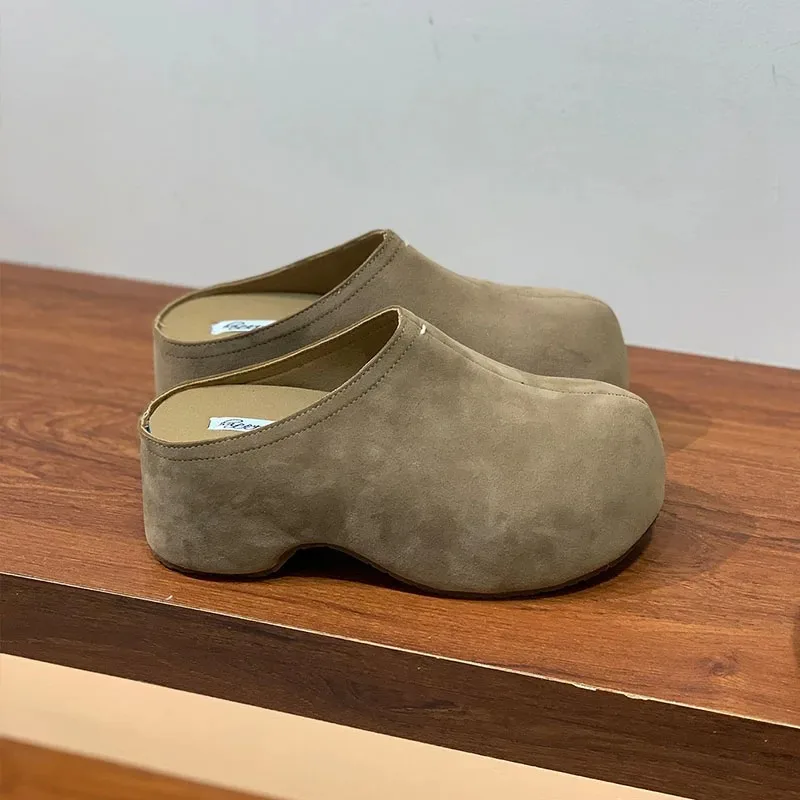 Fashion Thick Soled Women Slippers Mules Shoes Woman Outdoor Female Ladies Heeled Slippers Shoes for Women