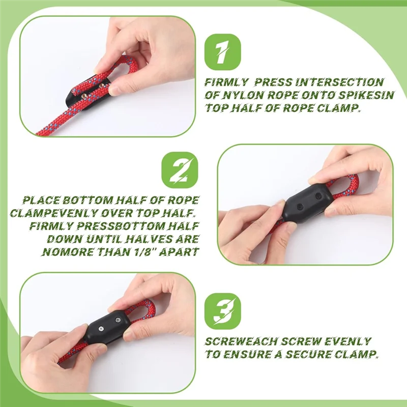 Hot Sale-1/2 Inch Reusable Rope Clamps 4 Pcs Plastic Chain Connectors Suitable For 9-10 Mm Nylon Braided Ropes