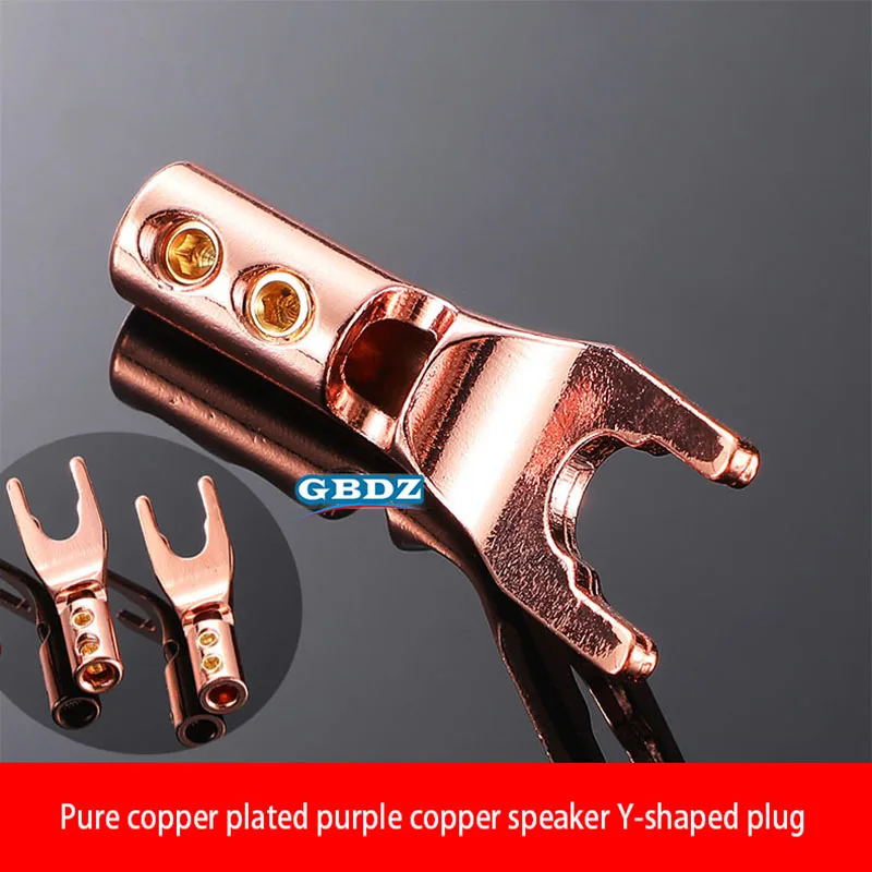 

Banana Plug Audio Speaker Terminal Y Plug Copper/Gold Plated/Rhodium Plated U-Shaped Metal Plug Fever Audio Amplifier Connector