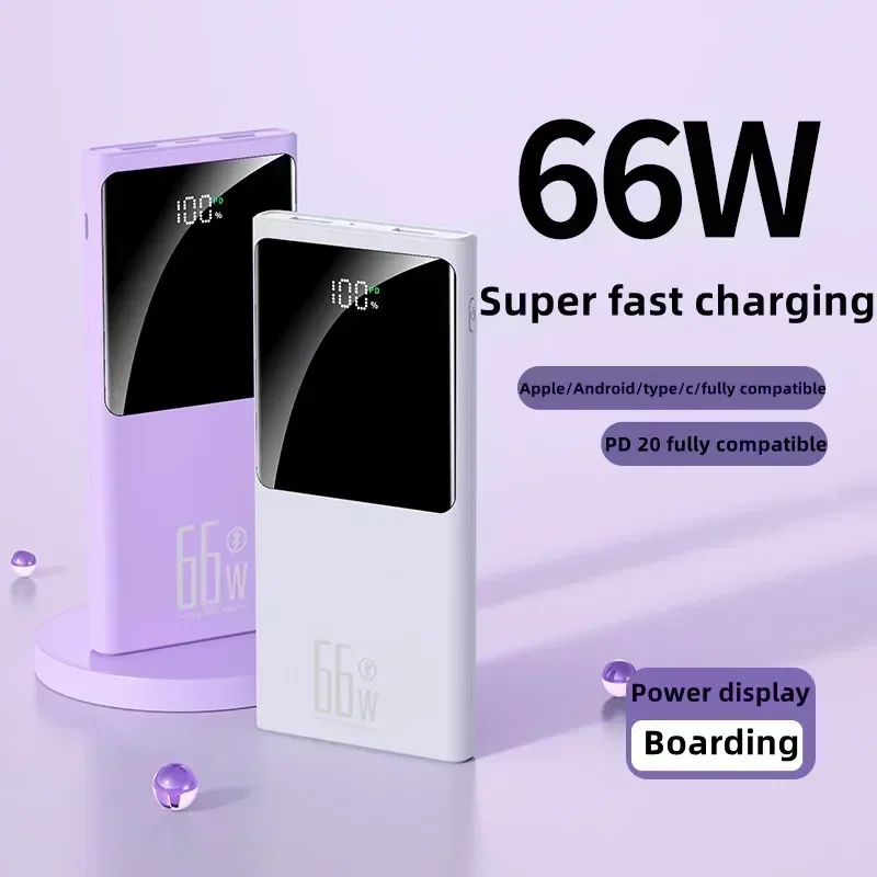 30000mah Power Bank Portable External Spare Battery Pack With Cable External Battery Pack Mobile Phone Power Bank For iPhone 15