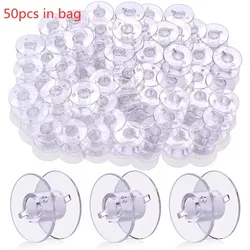 50pcs Sa156 Bobbins for Brother Sewing Machine Plastic Bobbins with Case Transparent Plastic Sewing Machine Bobbins DIY Sewing