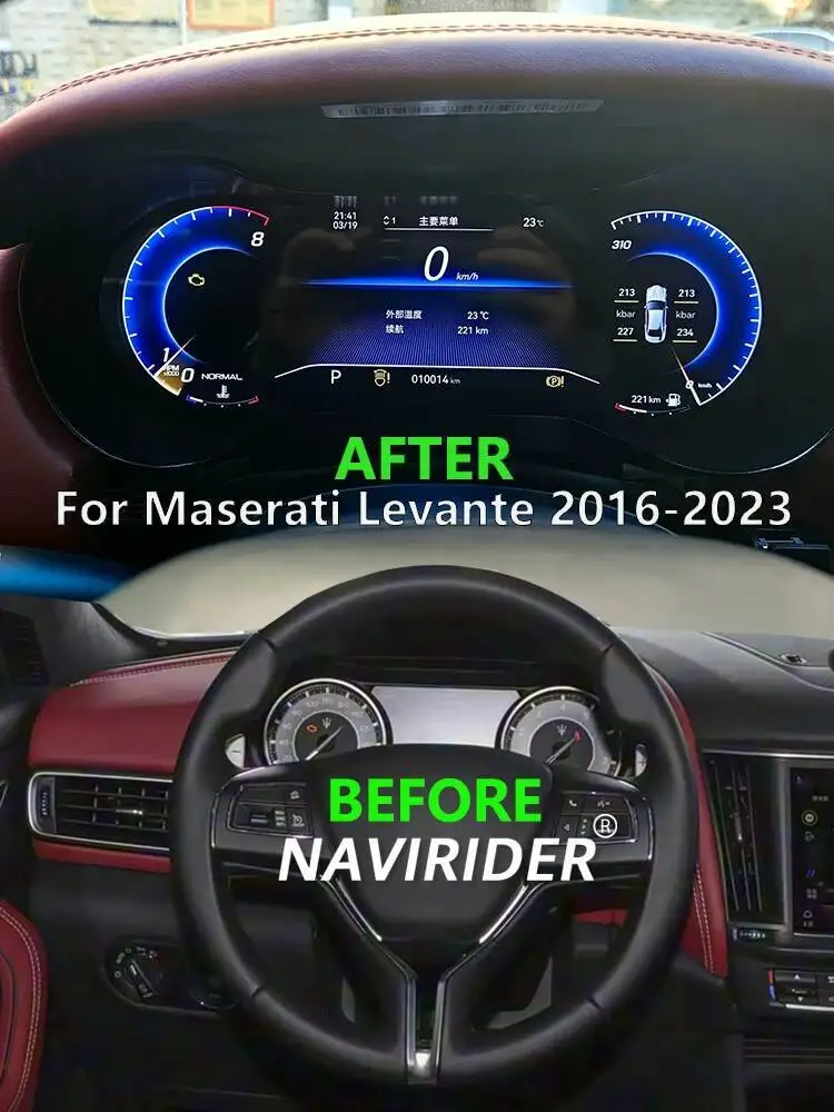 Ja, Carplay Digitales Armaturenbrett für Maserati Levante 2016-2023 LCD-Instrumententafel-Display Cluster-Tachometer Virtuelles Cockpit