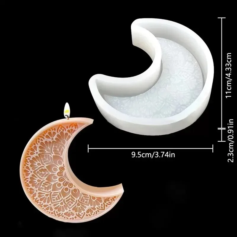 2026 latest model handmade aroma candle resin silicone mold islam muslim ramadan decoration eid mubarak ramadan moon star candle