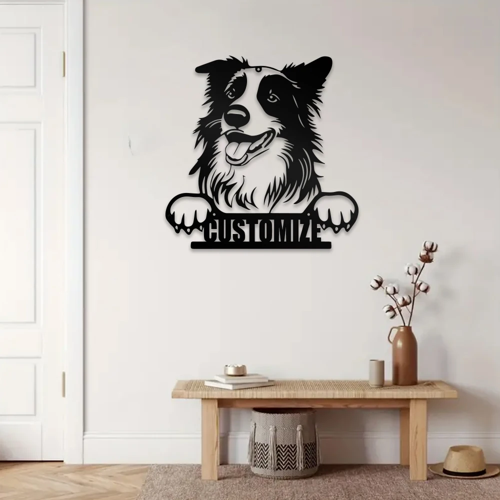 

1pc dog cute Customized Iron Metal Wall Signs Metal Wall Plaque For Kids Rooms Home Decor