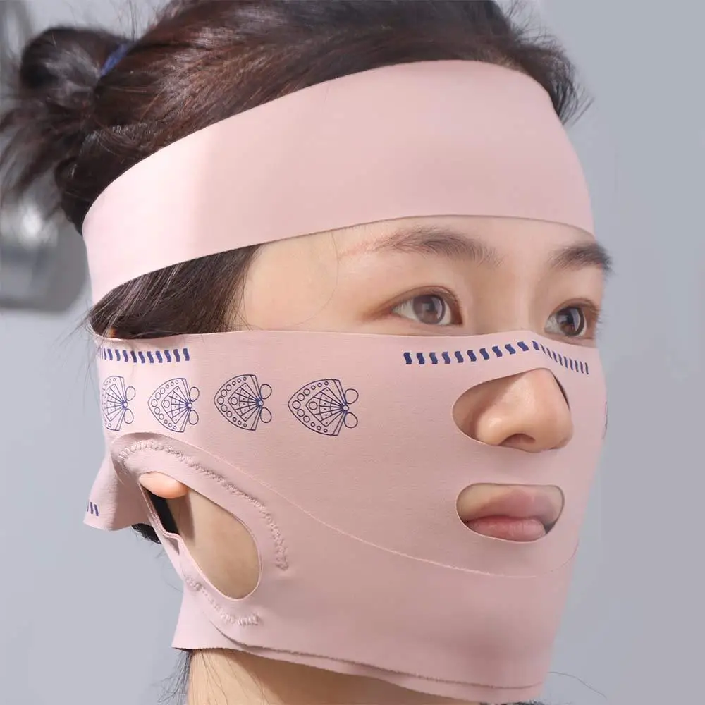 Anti Rimpel V Lijn Gezicht Shaper Nasolabiale Vouw Ademend Gezicht Afslanken Masker Lift Up Elastische Gezicht Lifting Band Gezichtsschoonheid