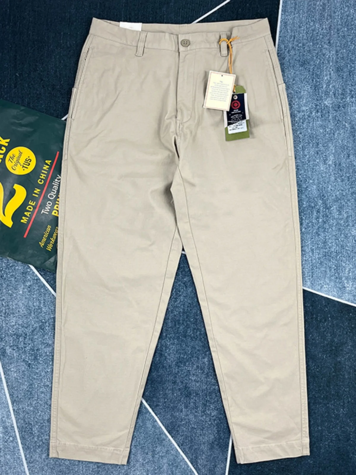 

Двусторонние повседневные брюки из чистого хлопка, мужские, весенние, в американском ретро-стиле, рабочие, дышащие, свободного кроя