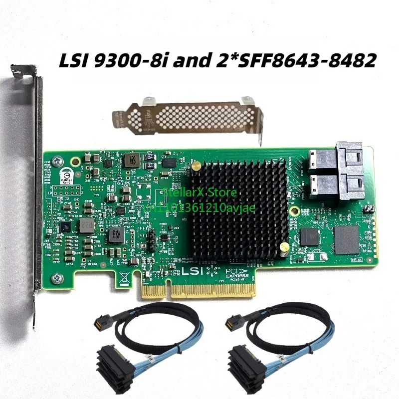 Original LSI SAS3008 chip LSI 9300-8i 12 GB/s SAS HBA IT mode ZFS FreeNAS Unraid + 2 * SFF-8643 SATA cable