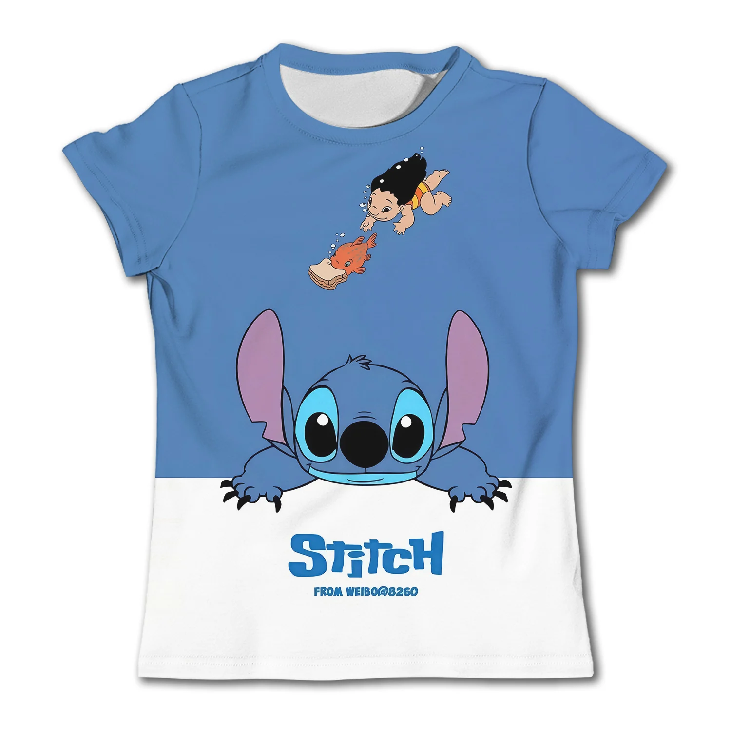 Toddlers Boys Clothes Cartoon Stitch T-Shirt For Girls Children's Clothing Soft Short Sleeve Girl Home Wear Quick Drying Tops