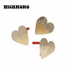 New 23mm 6 Pieces High Quality Zinc Alloy Matte Gold Curved Heart Earring Base Connectors for DIY Earring Jewelry Accessories