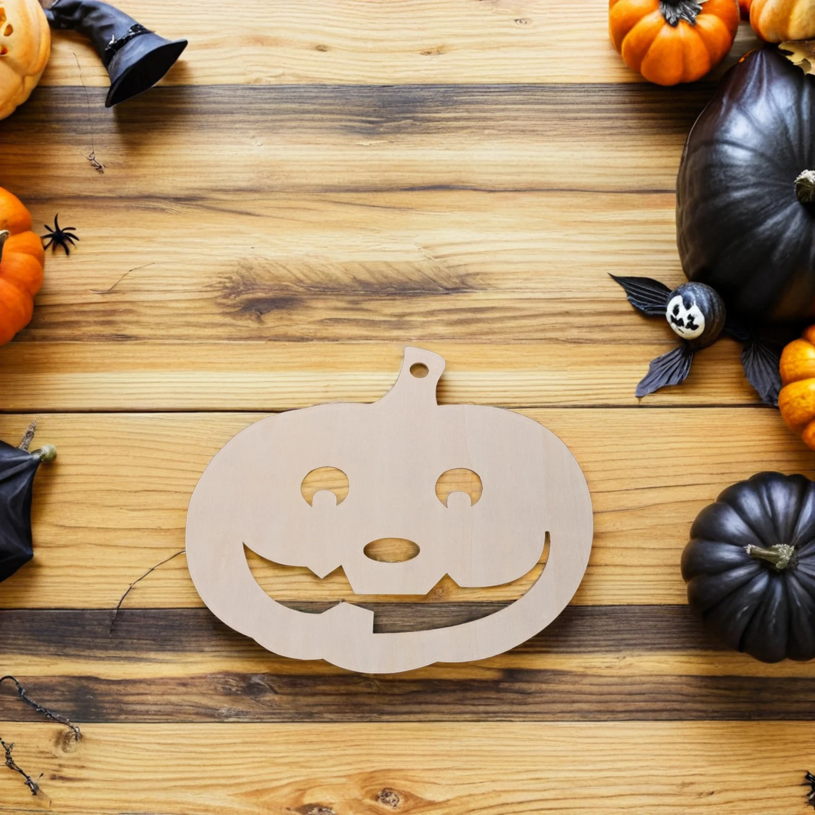 

6 Pcs Pumpkin Chips Paintable Unfinished Wooden Slices Decorations Beige Blank Hanging Boards