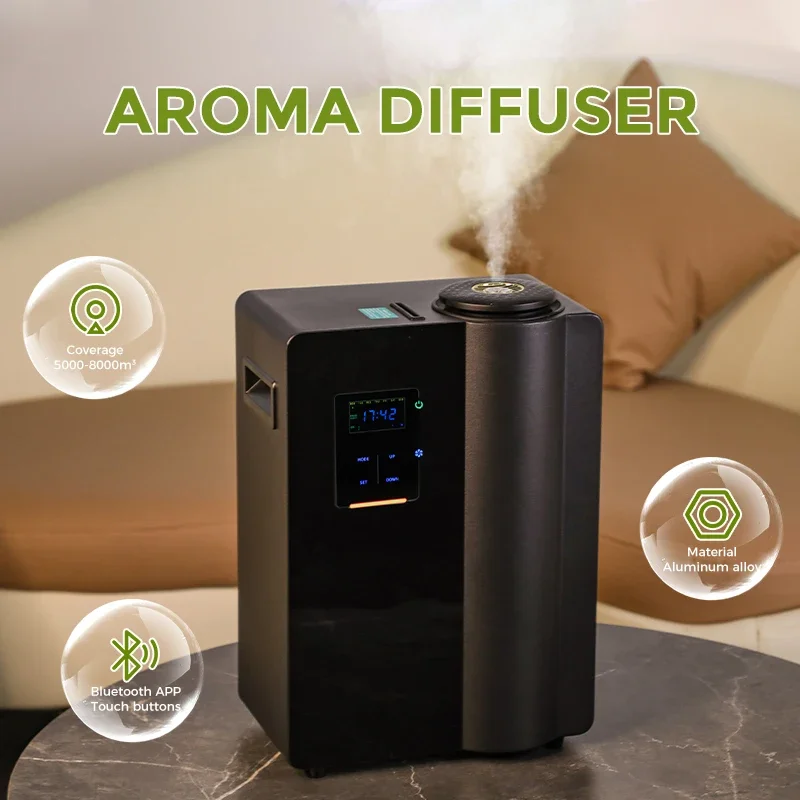 Hotel HVAC8000 Cubic Meter Bluetooth Aroma Diffuser 1000ML Capacity Perfume Home Flavoring Air Freshener Aluminum Alloy Material