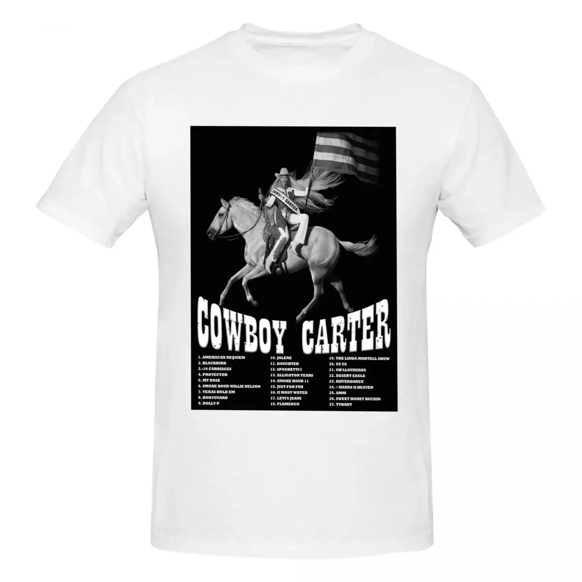 

Cowboy Carter Albums 100% Cotton T-shirt Male Oversized T Shirts Men crew Neck Short Sleeve S-6XL