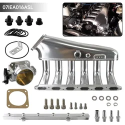 Billet Intake Manifold w/ Fuel Rail+Throttle Body Fits For BMW E36 E46 325i 328i 323i Black/Silver