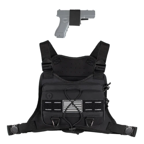 Bolsa de pecho ligera, paquete frontal para el pecho, chaleco para correr con bolsillo, soporte para teléfono, chaleco táctico impermeable de gran capacidad