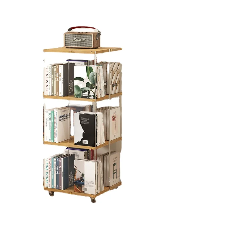 

YY Simple Study Reading Corner Holder Movable Floor Storage Rack